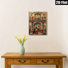 2D flat 1pc Madonna Enthroned with Saints Baroque Religious Art Gallery Wall Decor Living Room Bedroom Art Prints Canvas Paintings Framed