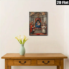 2D flat 1pc Madonna Enthroned with Saints Baroque Religious Art Gallery Wall Decor Living Room Bedroom Canvas Print Modern Farmhouse Style