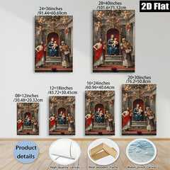 2D flat 1pc Madonna Enthroned with Saints Baroque Religious Wall Art Living Room Bedroom Decor Gallery Wrapped Canvas Prints Coastal Farmhouse Style
