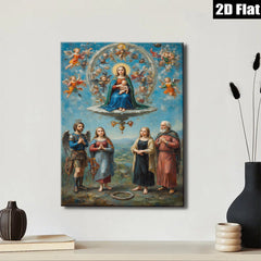 2D flat 1pc Madonna of Humility with Saints devotional wall art for living room bedroom gallery wrapped canvas prints farmhouse decor inspirational gifts