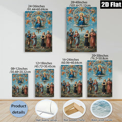 2D flat 1pc Madonna of Humility with Saints devotional wall art for living room bedroom gallery wrapped canvas prints farmhouse decor inspirational gifts