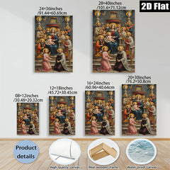 2D flat 1pc Madonna with Angels Cherubs Religious Wall Art Canvas Print for Living Room Bedroom Home Decor Gallery Wrapped Ready to Hang Farmhouse Style