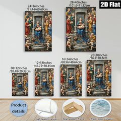2D flat 1pc Madonna with Cherubs Baroque Style Wall Art for Living Room Bedroom Home Decor Gallery Wrapped Canvas Prints Modern Farmhouse Aesthetic