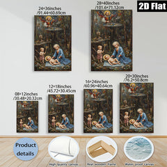 2D flat 1pc Madonna with Child Angels Religious Wall Art Canvas Print for Living Room Bedroom Gallery Wrapped Modern Farmhouse Decor
