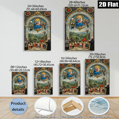 2D flat 1pc Madonna with Child & Cherubs Religious Wall Art Baroque Style Living Room Bedroom Decor Gallery Wrapped Canvas Print Modern Farmhouse Aesthetic Home Décor