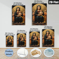 2D flat 1pc Madonna with Child angelic figures devotional wall art bedroom living room gallery wrapped canvas farmhouse style