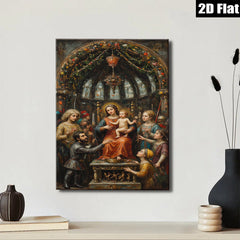 2D flat 1pc Madonna with Child devotional scene wall art for living room bedroom gallery wrapped canvas print farmhouse style modern home decor