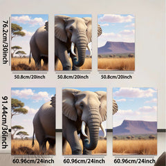 2D flat 1pc Majestic African Elephant Savannah Wildlife Wall Art Decor For Living Room Bedroom Modern Farmhouse Gallery Wrapped Canvas Prints Ready To Hang