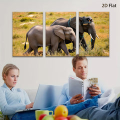 2D flat 1pc Majestic African Elephants Savannah Wildlife Wall Decor Living Room Bedroom Art Prints Canvas Paintings Home Office Decorations Farmhouse Style Rustic Chic
