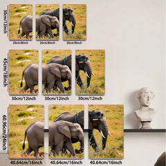 2D flat 1pc Majestic African Elephants Savannah Wildlife Wall Decor Living Room Bedroom Art Prints Canvas Paintings Home Office Decorations Farmhouse Style Rustic Chic
