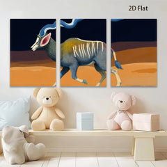 2D flat 1pc Majestic Antelope Wildlife Portrait Canvas Wall Art Living Room Bedroom Decor Farmhouse Style Rustic Modern Gallery Wrapped Prints