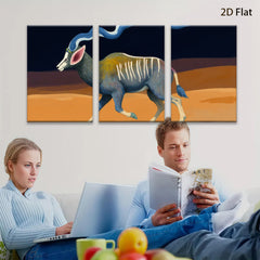 2D flat 1pc Majestic Antelope Wildlife Portrait Canvas Wall Art Living Room Bedroom Decor Farmhouse Style Rustic Modern Gallery Wrapped Prints