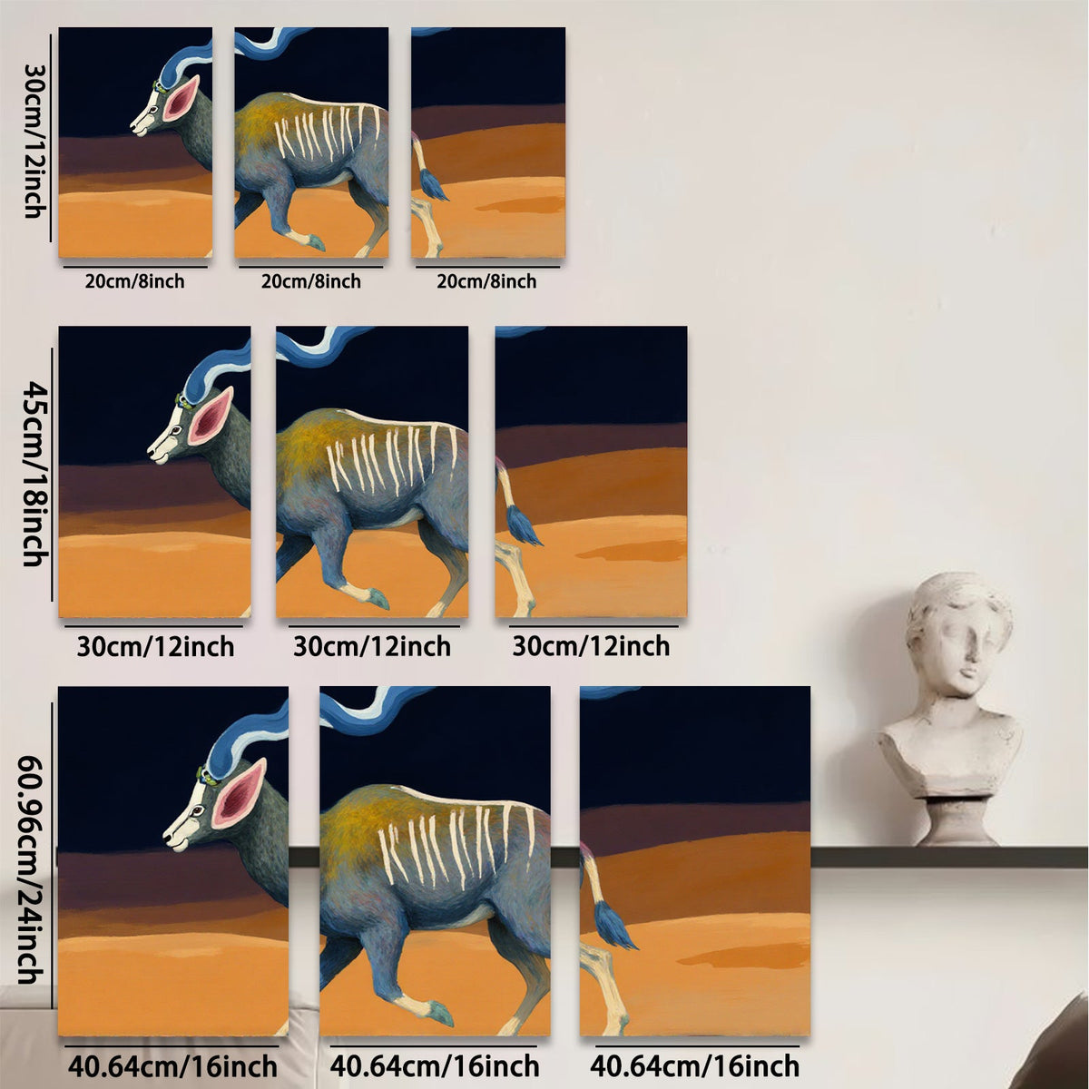 2D flat 1pc Majestic Antelope Wildlife Portrait Canvas Wall Art Living Room Bedroom Decor Farmhouse Style Rustic Modern Gallery Wrapped Prints