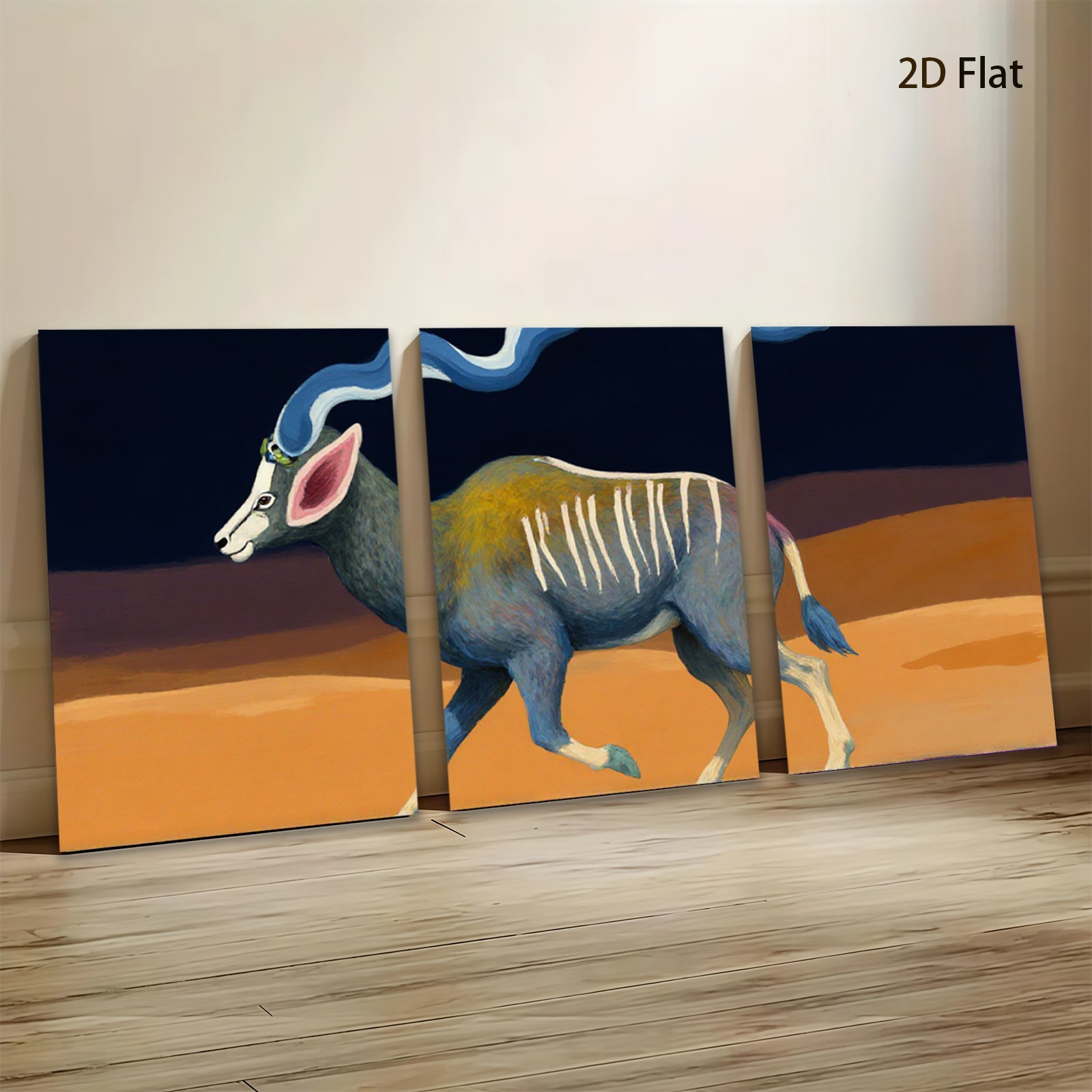 2D flat 1pc Majestic Antelope Wildlife Portrait Canvas Wall Art Living Room Bedroom Decor Farmhouse Style Rustic Modern Gallery Wrapped Prints