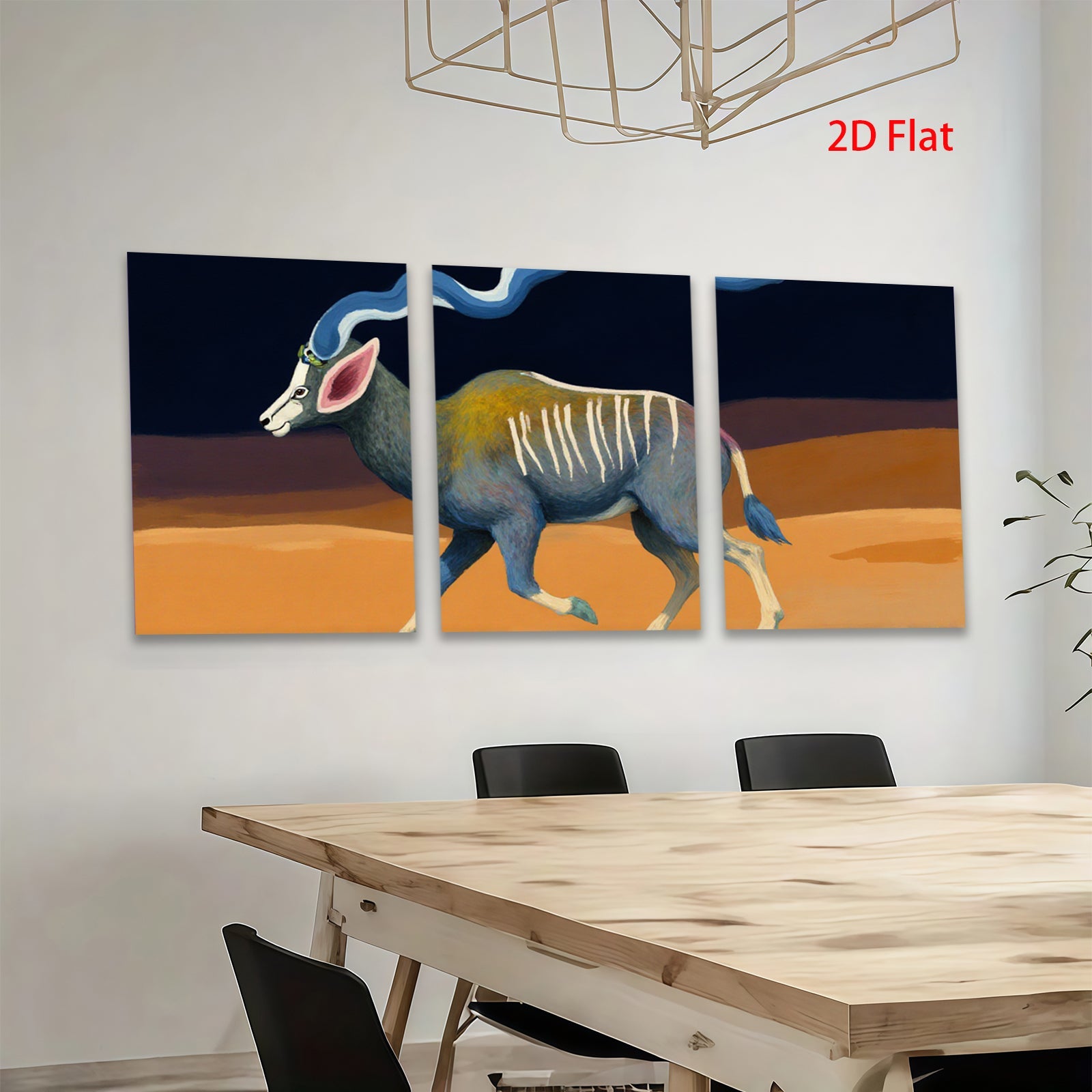 2D flat 1pc Majestic Antelope Wildlife Portrait Canvas Wall Art Living Room Bedroom Decor Farmhouse Style Rustic Modern Gallery Wrapped Prints