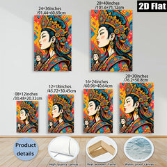 2D flat 1pc Majestic Asian Beauty Portrait Wall Art Decor Living Room Bedroom Modern Farmhouse Gallery Wrapped Canvas Prints Coastal Style Home Décor