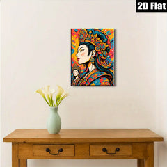2D flat 1pc Majestic Asian Beauty Portrait Wall Art Decor Living Room Bedroom Modern Farmhouse Gallery Wrapped Canvas Prints Coastal Style Home Décor