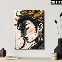 2D flat 1pc Majestic Asian Beauty Portrait Wall Art Living Room Bedroom Decor Gallery Wrapped Canvas Print Modern Farmhouse Style Home Decorations