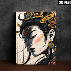 2D flat 1pc Majestic Asian Beauty Portrait Wall Art Living Room Bedroom Decor Gallery Wrapped Canvas Print Modern Farmhouse Style Home Decorations