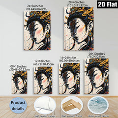 2D flat 1pc Majestic Asian Beauty Portrait Wall Art Living Room Bedroom Decor Gallery Wrapped Canvas Print Modern Farmhouse Style Home Decorations
