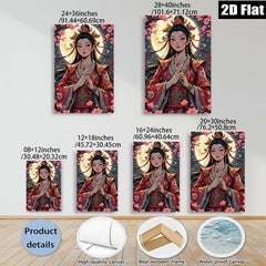 2D flat 1pc Majestic Asian Empress Portrait Wall Art Canvas Prints for Living Room Bedroom Home Decor Modern Farmhouse Style Gallery Wrapped