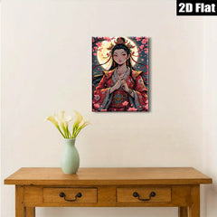 2D flat 1pc Majestic Asian Empress Portrait Wall Art Canvas Prints for Living Room Bedroom Home Decor Modern Farmhouse Style Gallery Wrapped