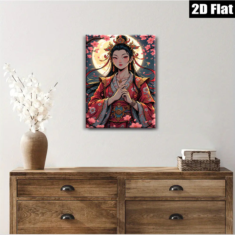 2D flat 1pc Majestic Asian Empress Portrait Wall Art Canvas Prints for Living Room Bedroom Home Decor Modern Farmhouse Style Gallery Wrapped