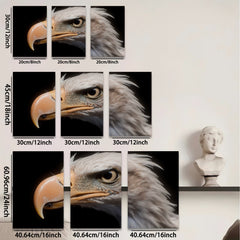 2D flat 1pc Majestic Bald Eagle Close Up Wildlife Art Canvas Wall Decor Living Room Bedroom Modern Farmhouse Gallery Wrapped Art Prints
