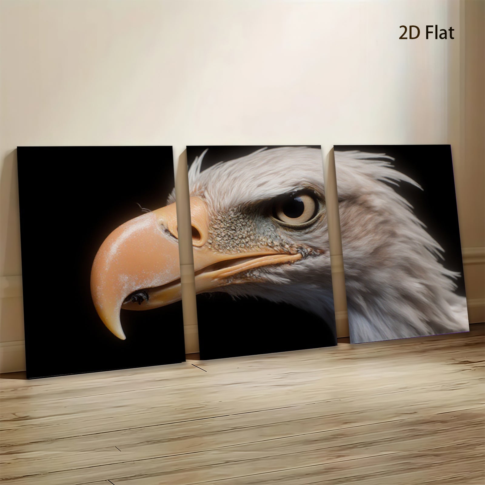 2D flat 1pc Majestic Bald Eagle Close Up Wildlife Art Canvas Wall Decor Living Room Bedroom Modern Farmhouse Gallery Wrapped Art Prints