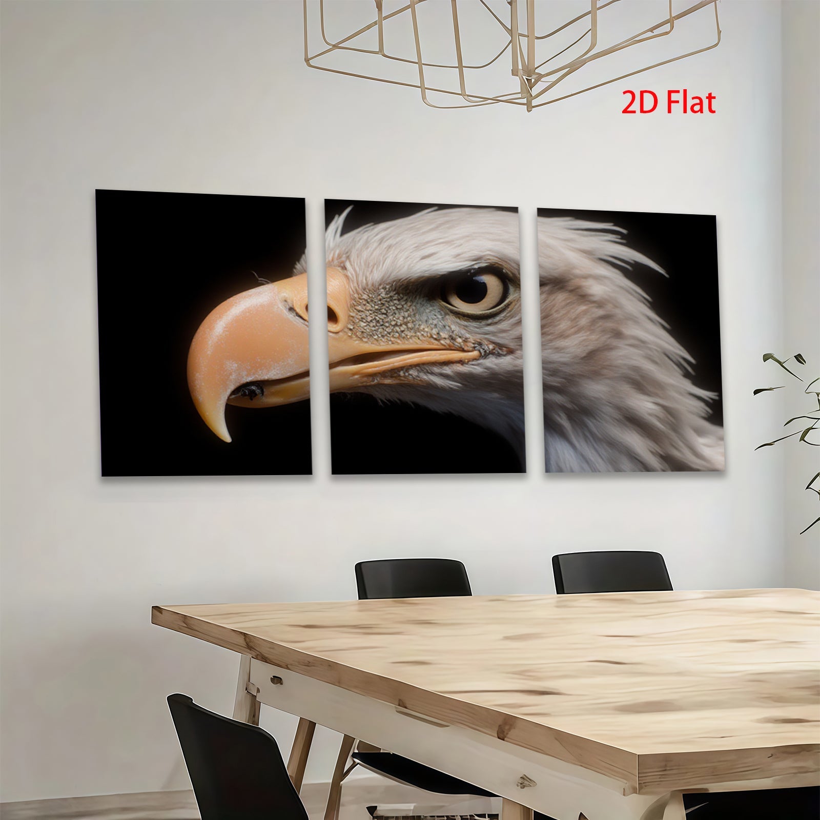 2D flat 1pc Majestic Bald Eagle Close Up Wildlife Art Canvas Wall Decor Living Room Bedroom Modern Farmhouse Gallery Wrapped Art Prints