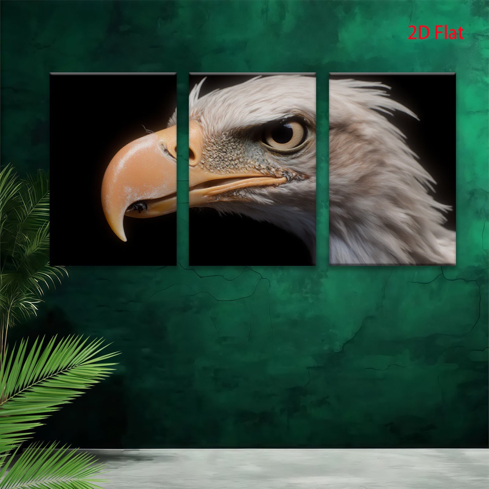 2D flat 1pc Majestic Bald Eagle Close Up Wildlife Art Canvas Wall Decor Living Room Bedroom Modern Farmhouse Gallery Wrapped Art Prints