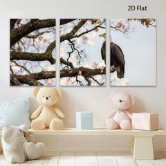 2D flat 1pc Majestic Bald Eagle Perched Branch Living Room Bedroom Gallery Wall Art Canvas Prints Home Decor Farmhouse Rustic Modern Minimalist