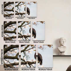 2D flat 1pc Majestic Bald Eagle Perched Branch Living Room Bedroom Gallery Wall Art Canvas Prints Home Decor Farmhouse Rustic Modern Minimalist