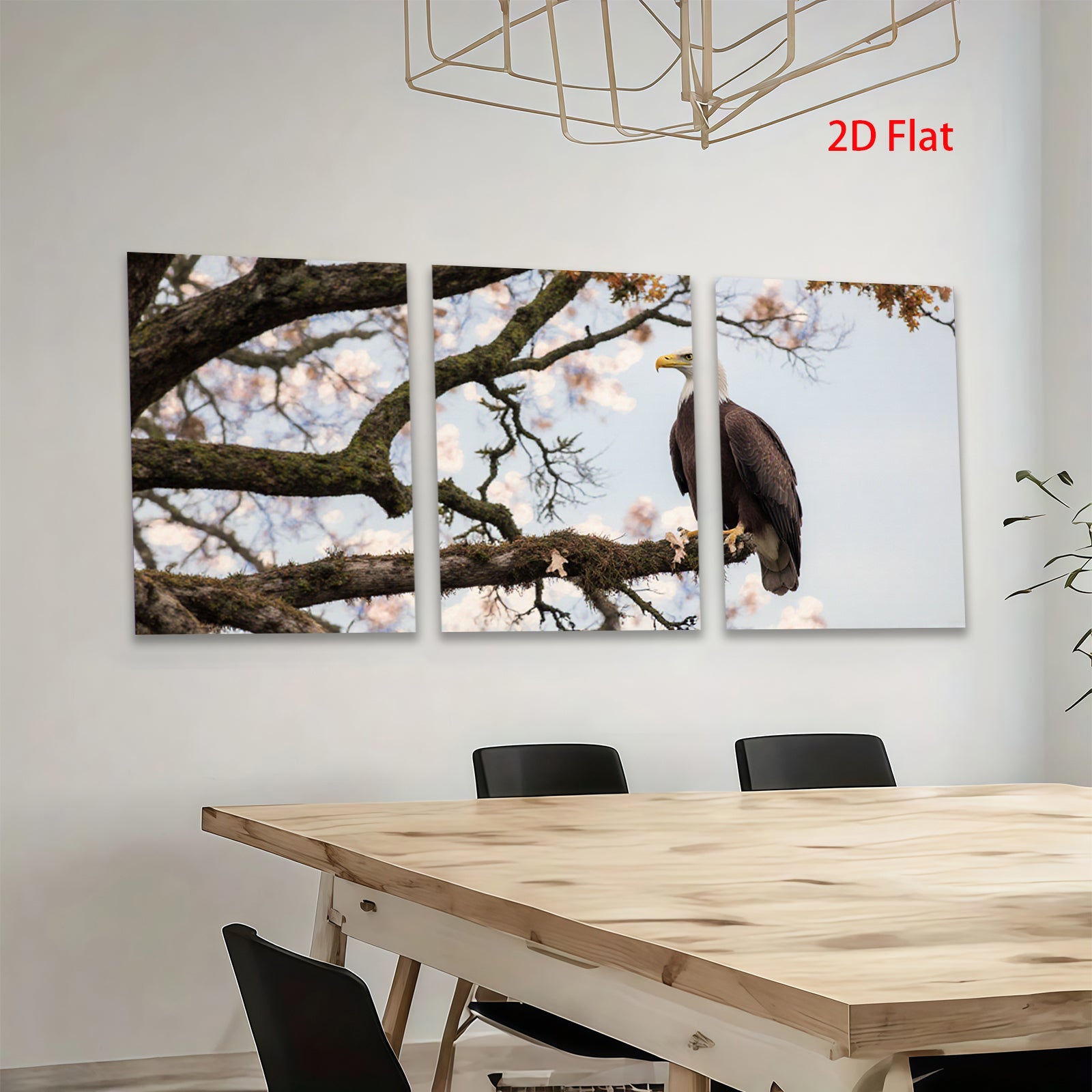 2D flat 1pc Majestic Bald Eagle Perched Branch Living Room Bedroom Gallery Wall Art Canvas Prints Home Decor Farmhouse Rustic Modern Minimalist