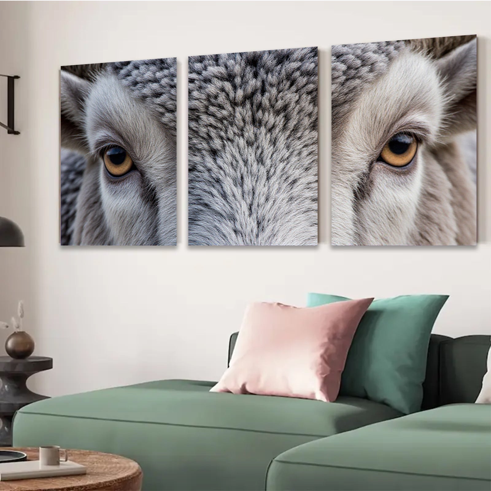 2D flat 1pc Majestic Bighorn Sheep Portrait Wildlife Art Rustic Lodge Decor Farmhouse Wall Hanging Canvas Print Modern Minimalist Art Cozy Cabin Vibes