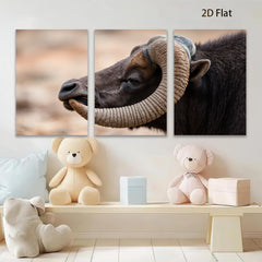 2D flat 1pc Majestic Bison Portrait Wildlife Art Canvas Wall Decor Farmhouse Rustic Living Room Bedroom Gallery Wrapped Prints
