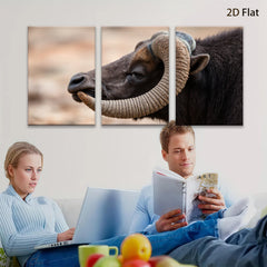 2D flat 1pc Majestic Bison Portrait Wildlife Art Canvas Wall Decor Farmhouse Rustic Living Room Bedroom Gallery Wrapped Prints