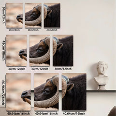 2D flat 1pc Majestic Bison Portrait Wildlife Art Canvas Wall Decor Farmhouse Rustic Living Room Bedroom Gallery Wrapped Prints