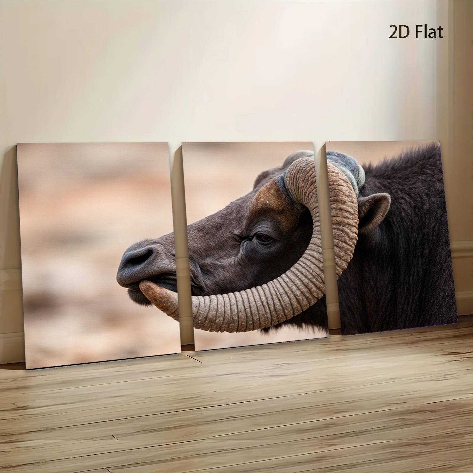 2D flat 1pc Majestic Bison Portrait Wildlife Art Canvas Wall Decor Farmhouse Rustic Living Room Bedroom Gallery Wrapped Prints