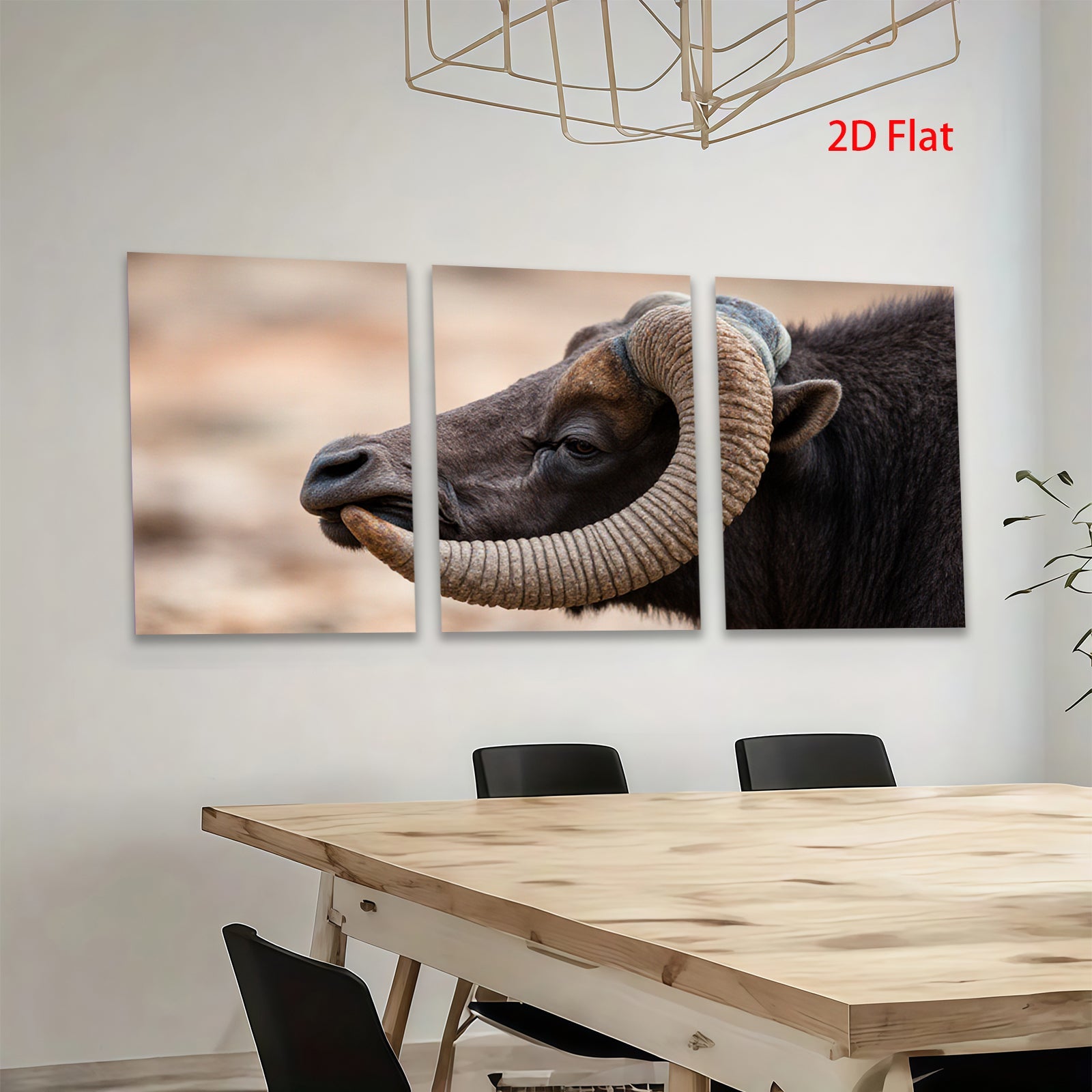 2D flat 1pc Majestic Bison Portrait Wildlife Art Canvas Wall Decor Farmhouse Rustic Living Room Bedroom Gallery Wrapped Prints