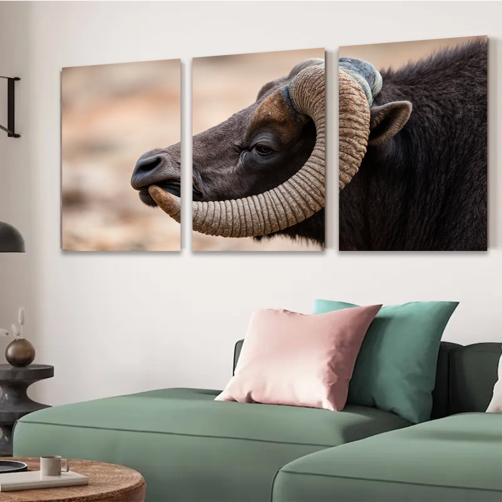 2D flat 1pc Majestic Bison Portrait Wildlife Art Canvas Wall Decor Farmhouse Rustic Living Room Bedroom Gallery Wrapped Prints