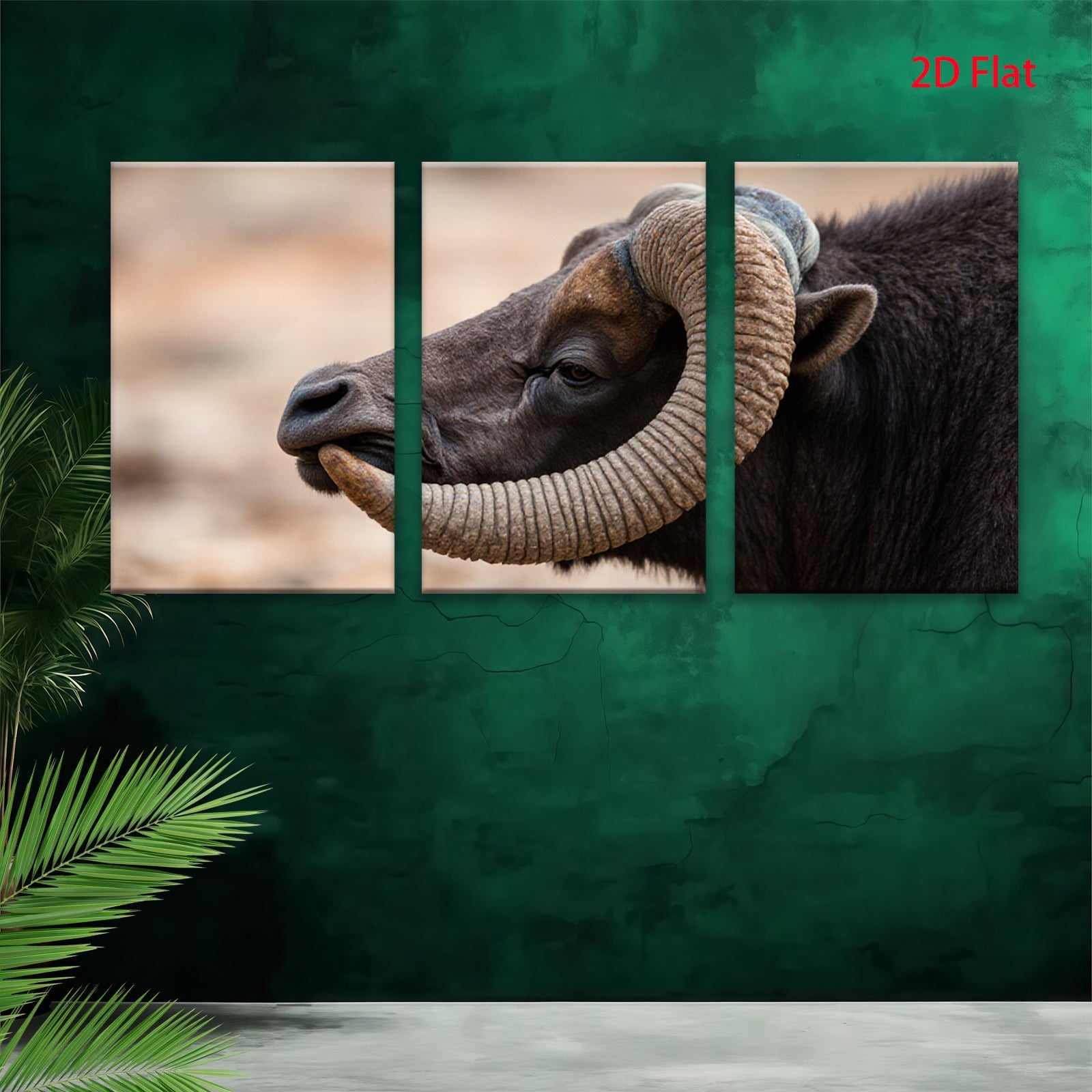 2D flat 1pc Majestic Bison Portrait Wildlife Art Canvas Wall Decor Farmhouse Rustic Living Room Bedroom Gallery Wrapped Prints