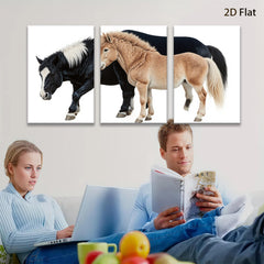 2D flat 1pc Majestic Black & Palomino Horses Farm Animal Wall Art Canvas Print for Living Room Bedroom Home Decor Modern Farmhouse Style Trending Now
