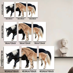 2D flat 1pc Majestic Black & Palomino Horses Farm Animal Wall Art Canvas Print for Living Room Bedroom Home Decor Modern Farmhouse Style Trending Now