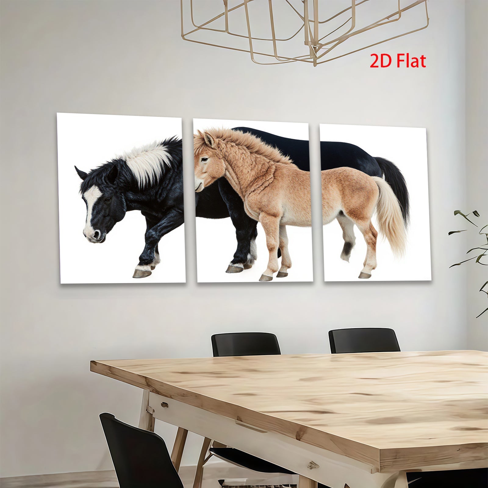 2D flat 1pc Majestic Black & Palomino Horses Farm Animal Wall Art Canvas Print for Living Room Bedroom Home Decor Modern Farmhouse Style Trending Now