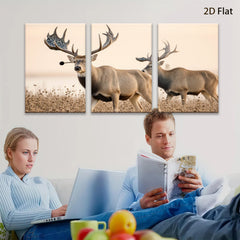 2D flat 1pc Majestic Buck Deer Wildlife Canvas Wall Art for Living Room Bedroom Home Decor Rustic Farmhouse Style Modern Gallery Wrapped Prints