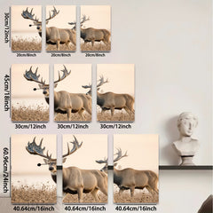 2D flat 1pc Majestic Buck Deer Wildlife Canvas Wall Art for Living Room Bedroom Home Decor Rustic Farmhouse Style Modern Gallery Wrapped Prints