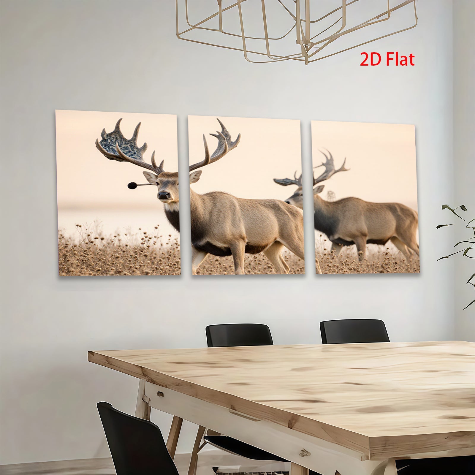 2D flat 1pc Majestic Buck Deer Wildlife Canvas Wall Art for Living Room Bedroom Home Decor Rustic Farmhouse Style Modern Gallery Wrapped Prints