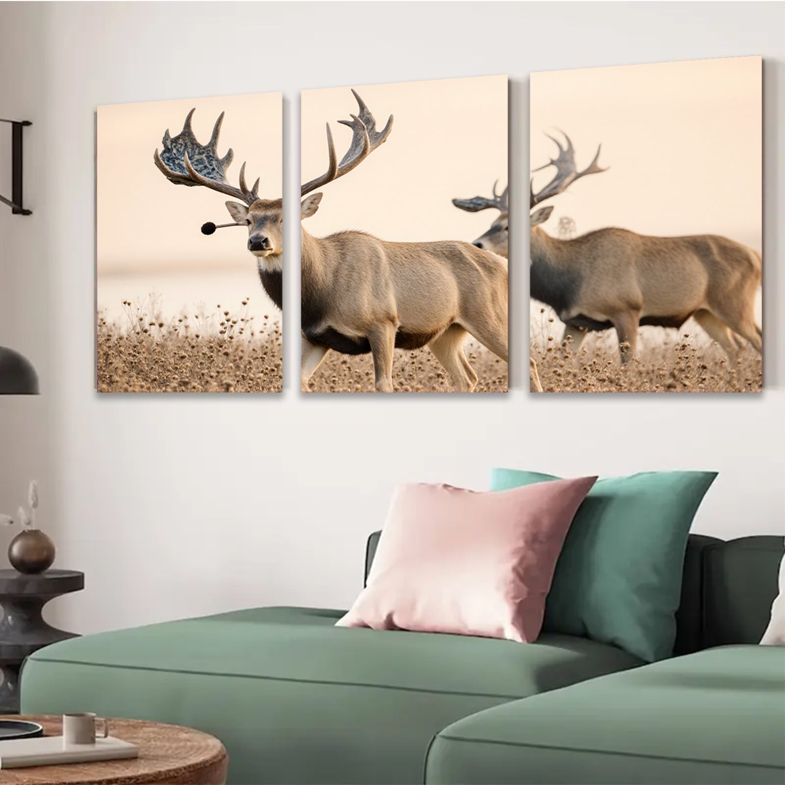 2D flat 1pc Majestic Buck Deer Wildlife Canvas Wall Art for Living Room Bedroom Home Decor Rustic Farmhouse Style Modern Gallery Wrapped Prints