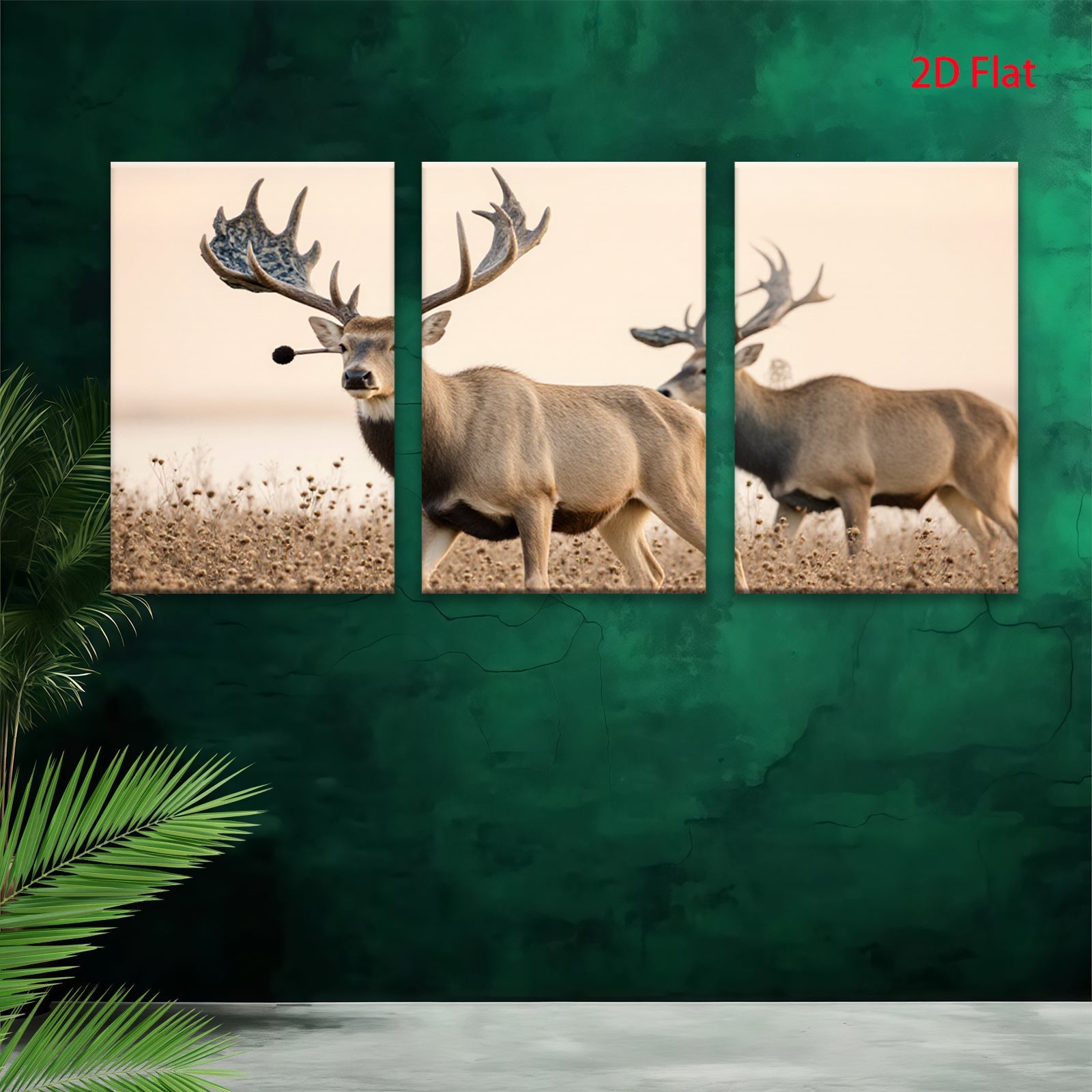2D flat 1pc Majestic Buck Deer Wildlife Canvas Wall Art for Living Room Bedroom Home Decor Rustic Farmhouse Style Modern Gallery Wrapped Prints